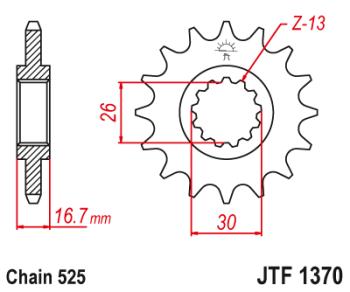 Звезда цепного привода JTF1370 15RB  jtf1370.15rb