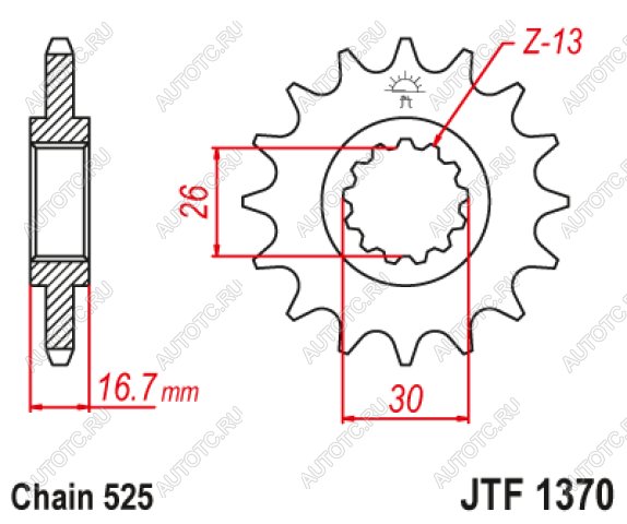 1 899 р. Звезда цепного привода JTF1370 15RB  jtf1370.15rb  с доставкой в г. Вологда