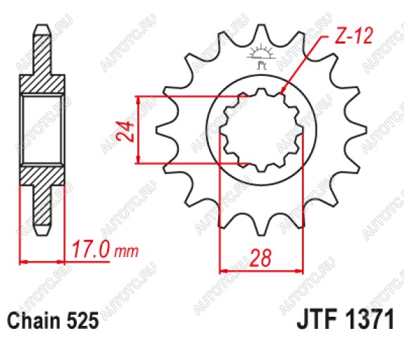 1 959 р. Звезда цепного привода JTF1371 15RB  jtf1371.15rb  с доставкой в г. Вологда