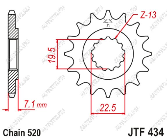 1 259 р. Звезда цепного привода JTF434 15  jtf434.15  с доставкой в г. Вологда