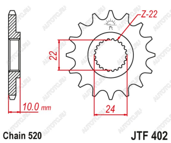 1 669 р. Звезда цепного привода JTF402 17  jtf402.17  с доставкой в г. Вологда