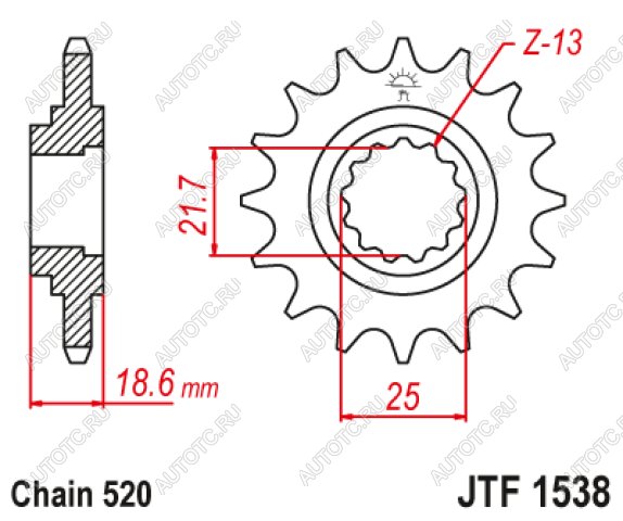 2 079 р. Звезда цепного привода JTF1538 15RB  jtf1538.15rb  с доставкой в г. Вологда