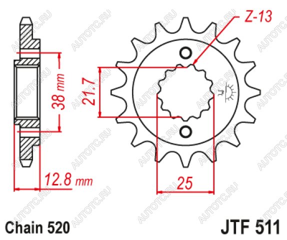 1 669 р. Звезда цепного привода JTF511 15RB  jtf511.15rb  с доставкой в г. Вологда