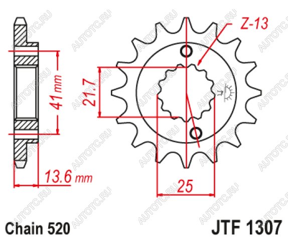 1 659 р. Звезда цепного привода JTF1307 15RB  jtf1307.15rb  с доставкой в г. Вологда