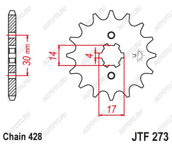 579 р. Звезда цепного привода JTF273 14  jtf273.14  с доставкой в г. Вологда