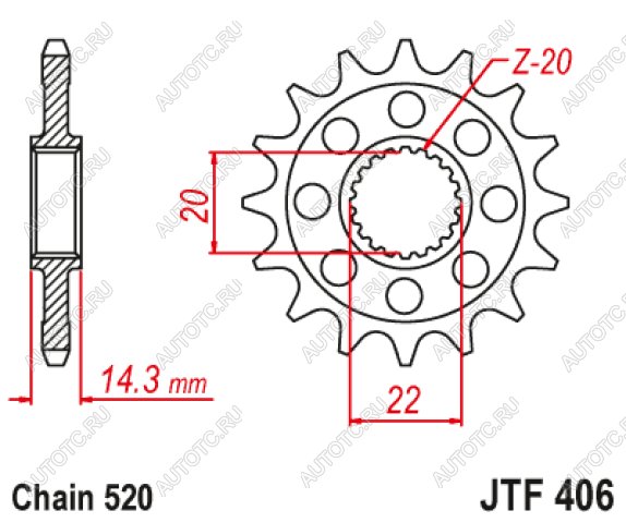 1 679 р. Звезда цепного привода JTF406 16  jtf406.16  с доставкой в г. Вологда