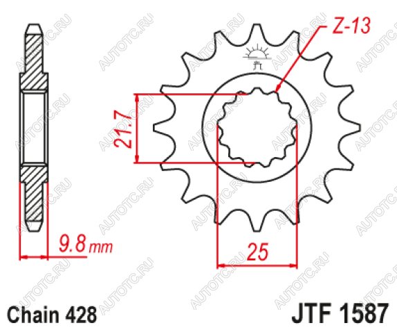 1 999 р. Звезда цепного привода JTF1587 20  jtf1587.20  с доставкой в г. Вологда