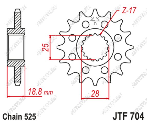 2 199 р. Звезда цепного привода JTF704 16RB  jtf704.16rb  с доставкой в г. Вологда