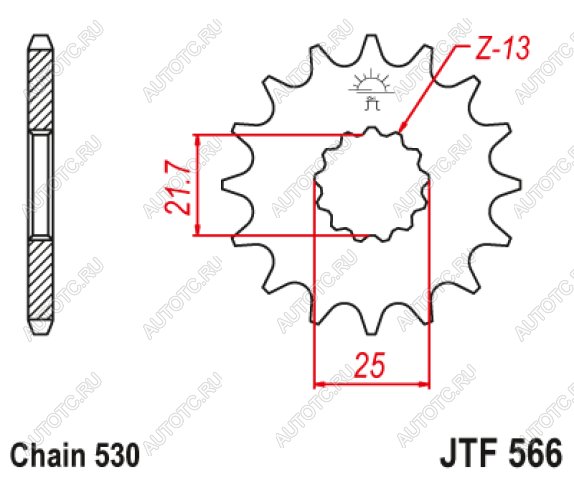 1 099 р. Звезда цепного привода JTF566 15RB  jtf566.15rb  с доставкой в г. Вологда