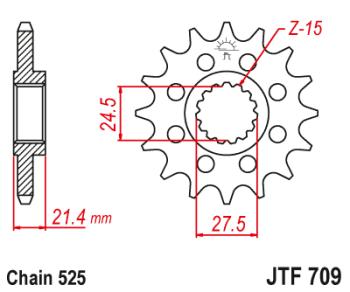 Звезда цепного привода JTF709 16  jtf709.16