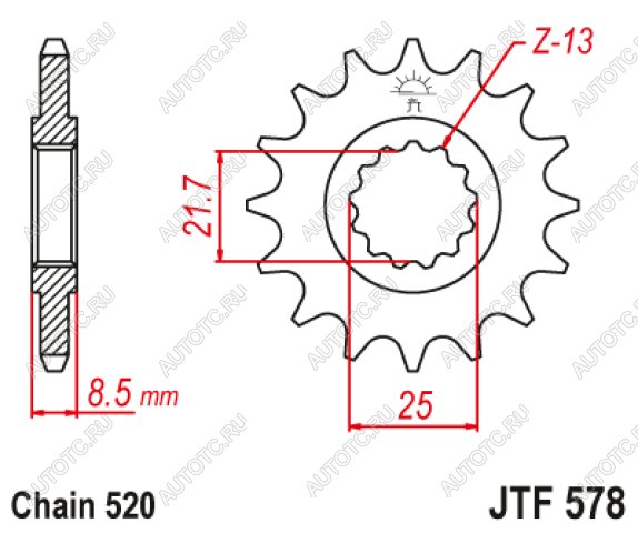 1 399 р. Звезда цепного привода JTF578 15  jtf578.15  с доставкой в г. Вологда