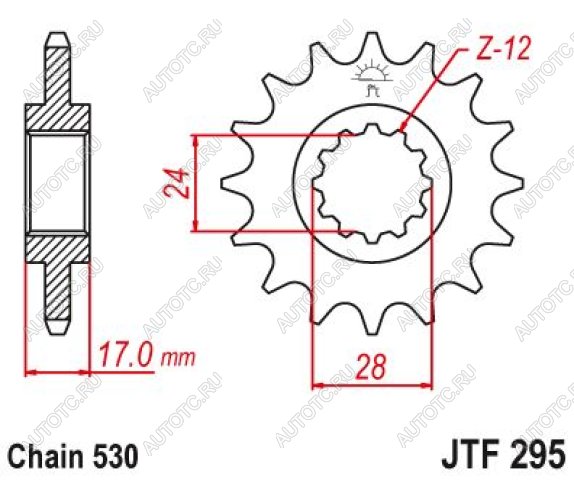 1 899 р. Звезда цепного привода JTF295 15RB  jtf295.15rb  с доставкой в г. Вологда