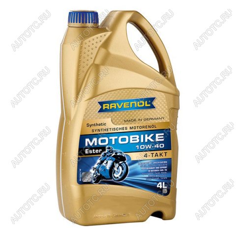 7 999 р. Моторное масло RAVENOL Motobike 4-T Ester 10W-40 (4л)  1172112-004-01-999  с доставкой в г. Вологда