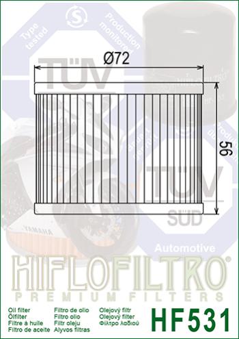649 р. Масляный Фильтр HIFLO HF531  hf531  с доставкой в г. Вологда. Увеличить фотографию 2