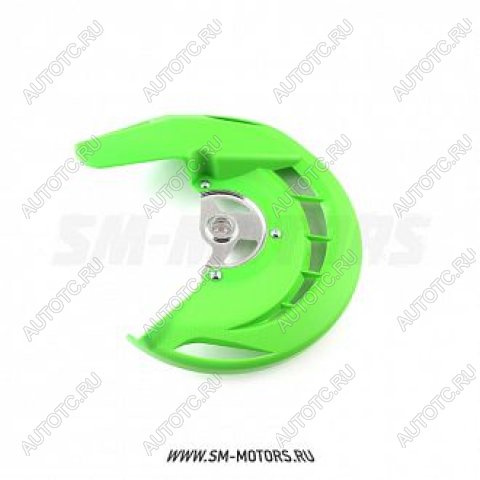 2 899 р. Защита переднего тормозного диска Kawasaki KX250F450F 06-15, KLX450 08-15  SM-PARTS зеленая  010263-185-6476  с доставкой в г. Вологда