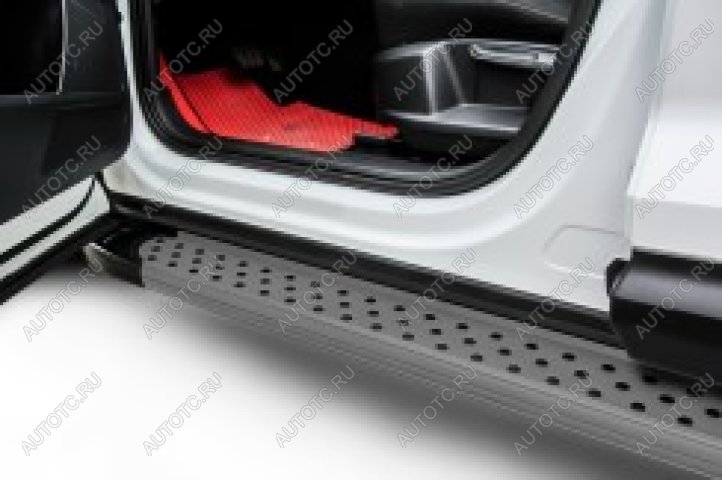 21 849 р. Пороги алюминиевые Standart SLITKOFF Ford Explorer U502 дорестайлинг (2010-2016) (Grafit)  с доставкой в г. Вологда