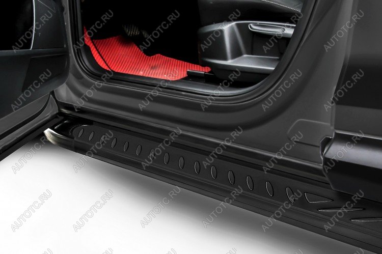 21 999 р. Пороги алюминиевые Elite SLITKOFF Geely Tugella FY11,HPBA4 рестайлинг (2022-2025) (Black)  с доставкой в г. Вологда