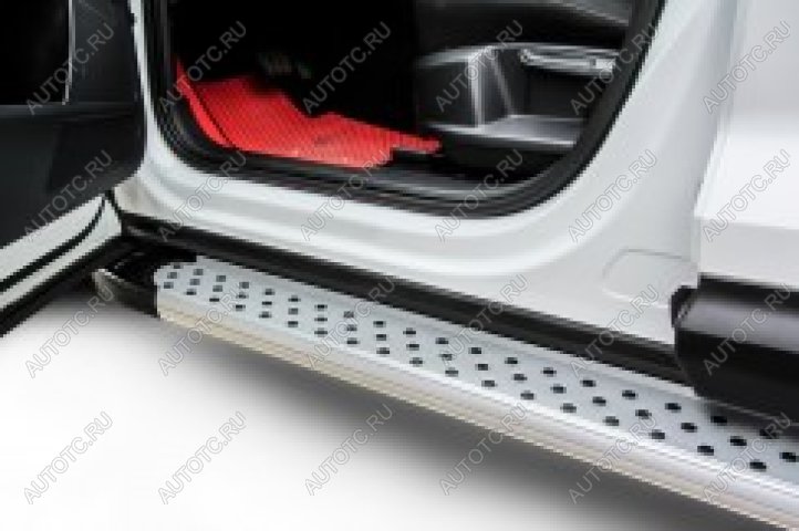 21 849 р. Пороги алюминиевые (2.0) Standart SLITKOFF Honda CR-V RM1,RM3,RM4 рестайлинг (2014-2018) (Silver)  с доставкой в г. Вологда