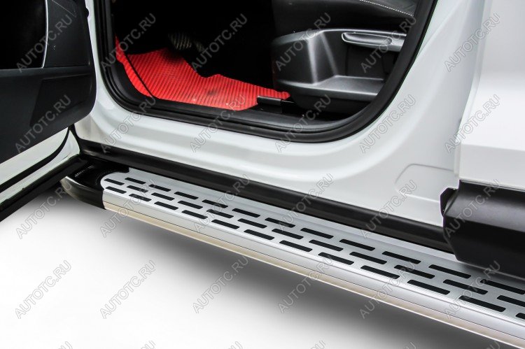 21 849 р. Пороги алюминиевые Premium SLITKOFF Jeep Grand Cherokee WK2 1-ый рестайлинг (2013-2018) (Silver)  с доставкой в г. Вологда