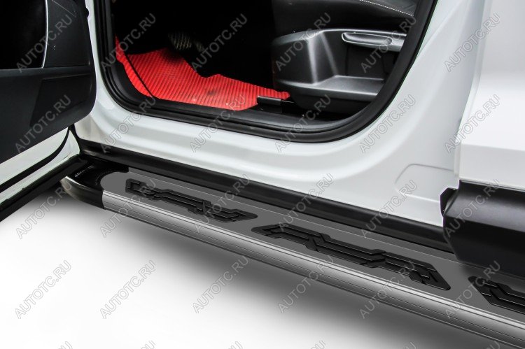 21 999 р. Пороги алюминиевые Alfa SLITKOFF Nissan X-trail 3 T32 дорестайлинг (2013-2018) (Grafit)  с доставкой в г. Вологда