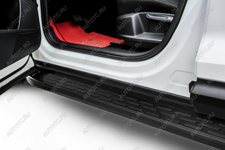 21 849 р. Пороги алюминиевые Premium SLITKOFF Toyota RAV4 XA305 5 дв. дорестайлинг (2005-2009) (Black)  с доставкой в г. Вологда
