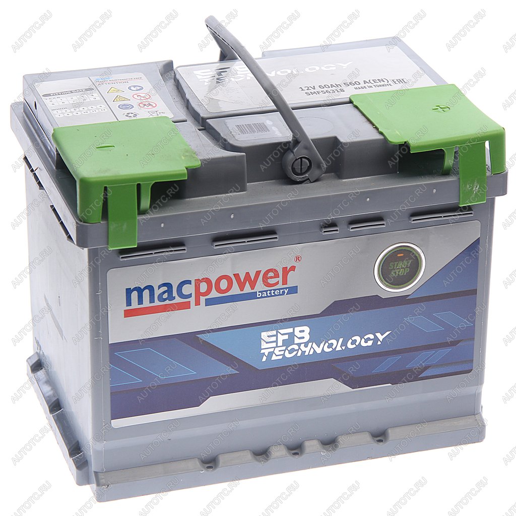 13 549 р. Аккумулятор MACPOWER EFB 60Ач обратная полярность MACPOWER 6ст60(0) smf5632052(56318)  с доставкой в г. Вологда