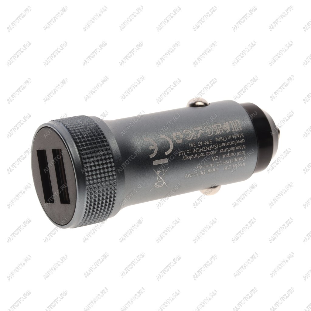 234 р. Устройство зарядное в прикуриватель 2USB 12V HOCO HOCO z49 серый HOCO z49 серый  с доставкой в г. Вологда