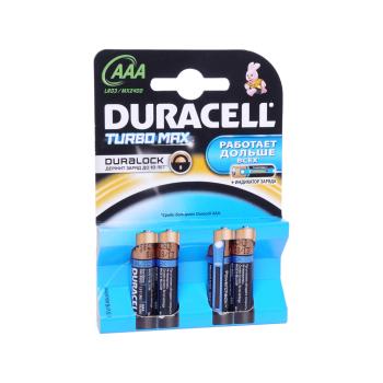 Батарейка AAA LR03 1.5V блистер (4шт.) Alkaline Turbo DURACELL  d-lr03t