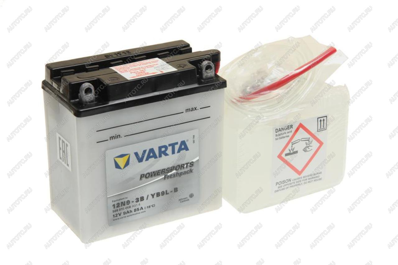 4 199 р. Аккумулятор VARTA MOTO FP + электролит 9А/ч VARTA 6ст9 12n9-3b(yb9l-b) VARTA 6ст9 12n9-3b(yb9l-b)  с доставкой в г. Вологда