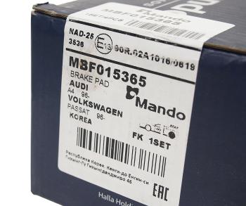 1 889 р. Колодки тормозные AUDI 100,A6,A8 задние (4шт.) MANDO MANDO mbf015365 MANDO mbf015365  с доставкой в г. Вологда. Увеличить фотографию 3