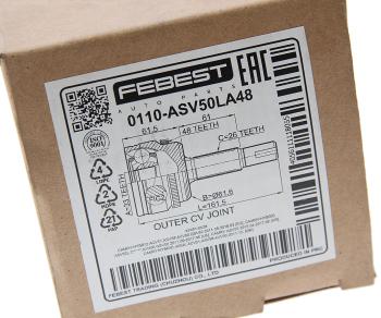 7 249 р. ШРУС наружный TOYOTA Camry (V50) комплект FEBEST FEBEST 0110asv50la48 FEBEST 0110asv50la48  с доставкой в г. Вологда. Увеличить фотографию 4