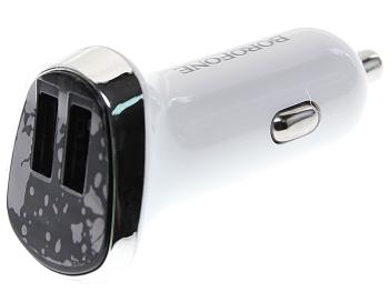 Устройство зарядное в прикуриватель 2USB 12V белое BOROFONE BOROFONE bz15 white BOROFONE bz15 white