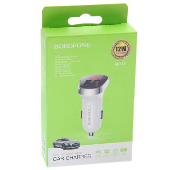 479 р. Устройство зарядное в прикуриватель 2USB 12V белое BOROFONE BOROFONE bz15 white BOROFONE bz15 white  с доставкой в г. Вологда. Увеличить фотографию 3