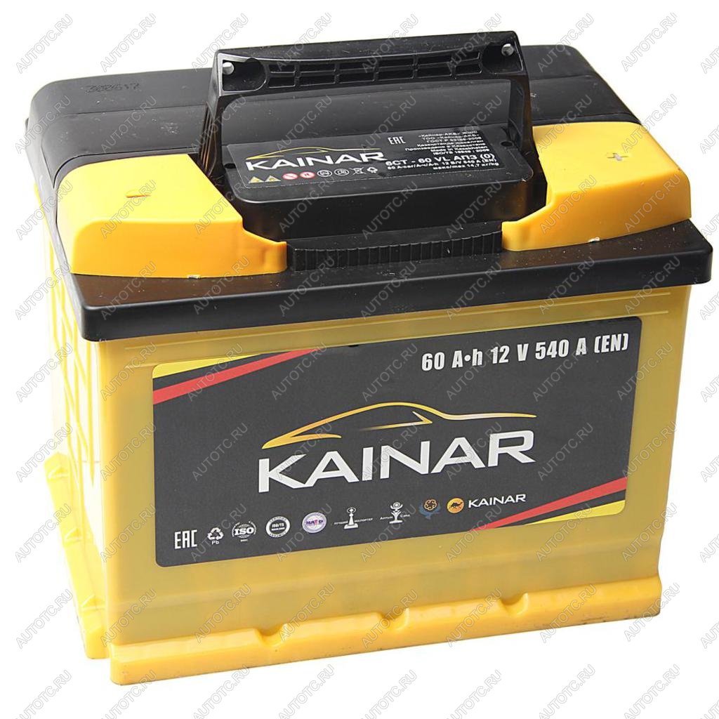 7 999 р. Аккумулятор KAINAR 60Ач обратная полярность, низкий KAINAR 6ст60(0)  с доставкой в г. Вологда