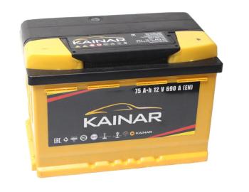 Аккумулятор KAINAR 75Ач обратная полярность, низкий KAINAR 6ст75(0)