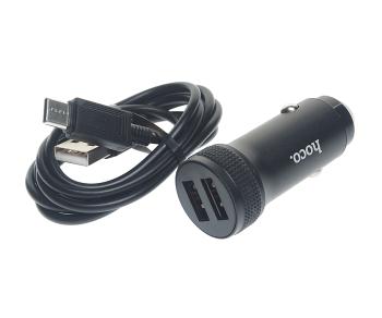 Устройство зарядное в прикуриватель 2USB 12V кабель USB Type C HOCO HOCO z49 black