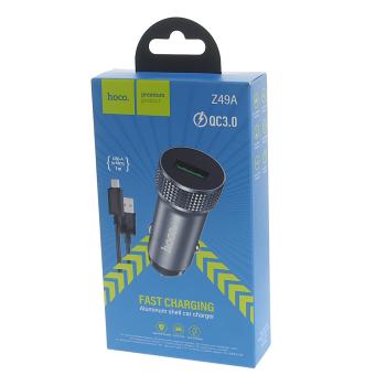 529 р. Устройство зарядное в прикуриватель 1USB 12V HOCO HOCO z49a grey  с доставкой в г. Вологда. Увеличить фотографию 3