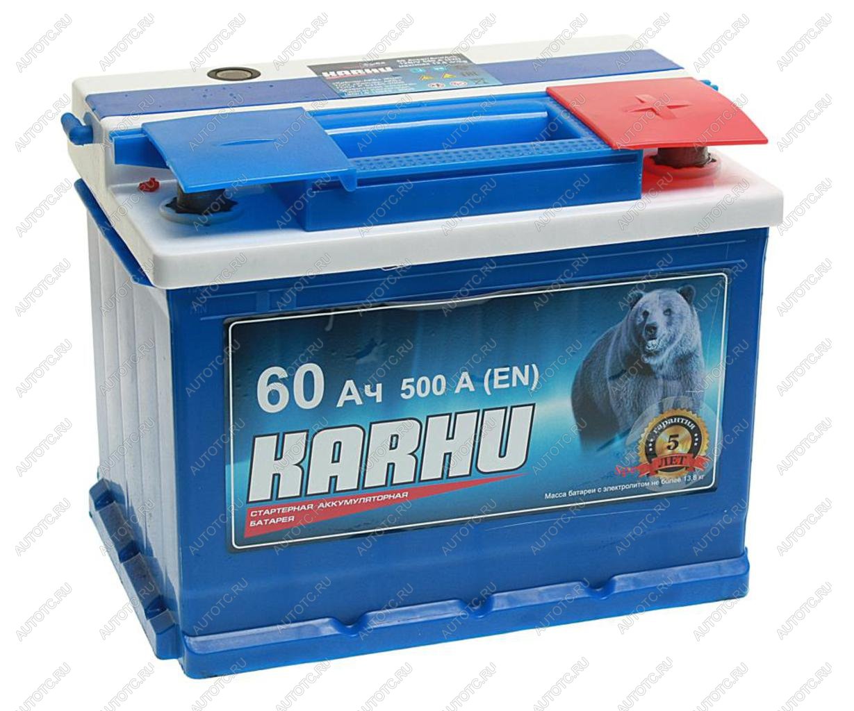 6 349 р. Аккумулятор KARHU 60Ач обратная полярность KARHU 6ст60(0)  с доставкой в г. Вологда