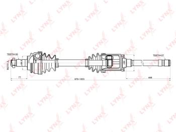 13 499 р. Привод BMW X5 (E53) колеса переднего правый LYNX LYNX cd1416  с доставкой в г. Вологда. Увеличить фотографию 3