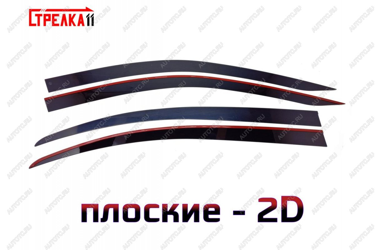 3 799 р. Дефлекторы окон 2D Стрелка11 Honda Accord 9 CR седан дорестайлинг (2013-2016) (черные)  с доставкой в г. Вологда