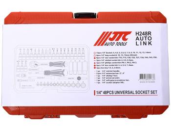 4 899 р. Набор головок торцевых 14 6-ти гранных 4-14мм и насадок 48 предметов в кейсе JTC  jtc-h248r  с доставкой в г. Вологда. Увеличить фотографию 5