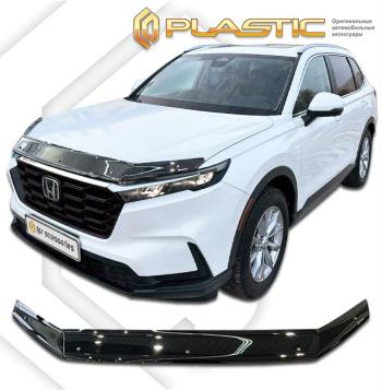 2 199 р. Дефлектор капота Classic черный CA Plastic на Honda CR-V VI поколение, джип/suv 5 дв.  2022 - н.в.  с доставкой в г. Вологда. Увеличить фотографию 1
