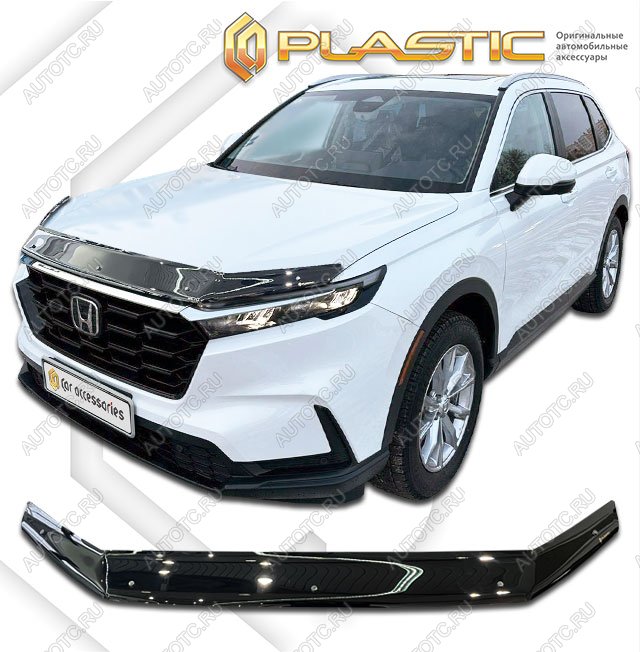 2 199 р. Дефлектор капота Classic черный CA Plastic на Honda CR-V VI поколение, джип/suv 5 дв.  2022 - н.в.  с доставкой в г. Вологда