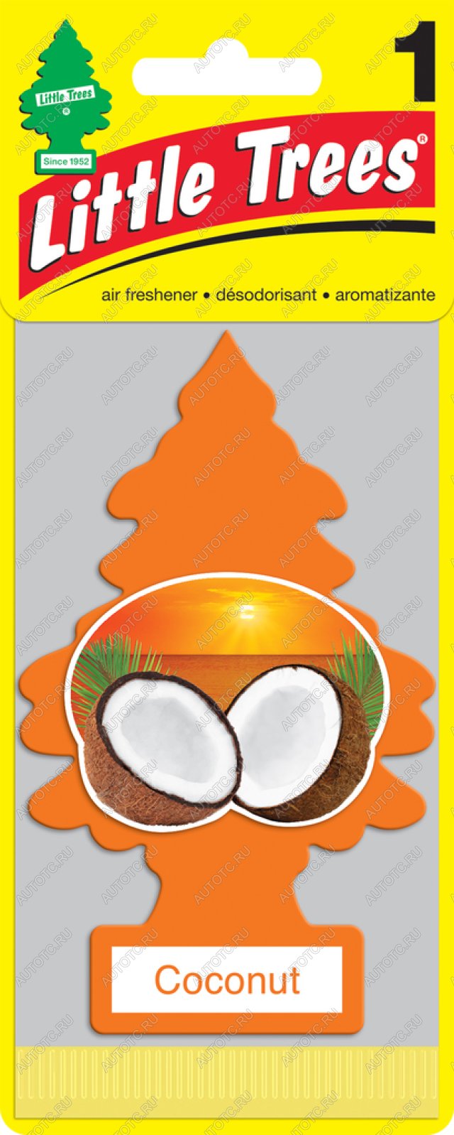 157 р. Ароматизатор подвесной пластина (кокос) Елочка CAR FRESHNER CAR FRESHNER u1p-10317-russ  с доставкой в г. Вологда