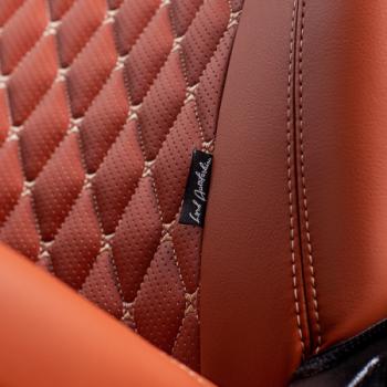 13 949 р. Комплект чехлов для сидений (ЦЗС Орегон) БАЙРОН ст БАЙРОН Lord Autofashion Лада Нива 4х4 2121 3 дв. дорестайлинг (1977-2019) (коричневый, вставка коричневая, строчка бежевая)  с доставкой в г. Вологда. Увеличить фотографию 8