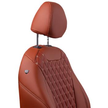 13 949 р. Комплект чехлов для сидений (ЦЗС Орегон) БАЙРОН ст БАЙРОН Lord Autofashion Лада Нива 4х4 2121 3 дв. дорестайлинг (1977-2019) (коричневый, вставка коричневая, строчка бежевая)  с доставкой в г. Вологда. Увеличить фотографию 2