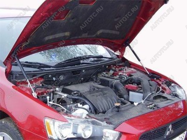 4 999 р. Упор капота ТехноМастер Mitsubishi Lancer 10 CY седан дорестайлинг (2007-2010)  с доставкой в г. Вологда