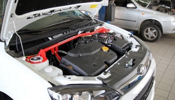 3 699 р. Растяжка передних стоек 1118-2190 Гранта, Калина2, Datsun (16кл. с опорой 300-й) Автопродукт Autoproduct 688247301  с доставкой в г. Вологда. Увеличить фотографию 1