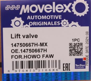 2 699 р. Кран HOWO SHACMAN SHAANXI управления подъемом кузова MOVELEX MOVELEX 14750667h-mx  с доставкой в г. Вологда. Увеличить фотографию 11