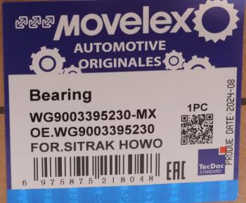 152 р. Подшипник SITRAK HOWO входного вала задний MOVELEX MOVELEX wg9003395230-mx  с доставкой в г. Вологда. Увеличить фотографию 5
